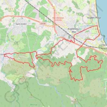 Itinéraire Alberes, distance, dénivelé, altitude, carte, profil, trace GPS