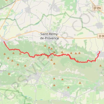 Itinéraire Traversée des alpilles, distance, dénivelé, altitude, carte, profil, trace GPS