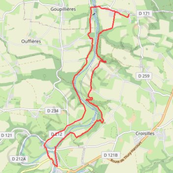 Itinéraire Grimbosq Thury-Harcourt sur les deux rives de l'Orne, distance, dénivelé, altitude, carte, profil, trace GPS