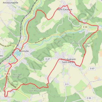 Itinéraire Rando à Montville, distance, dénivelé, altitude, carte, profil, trace GPS