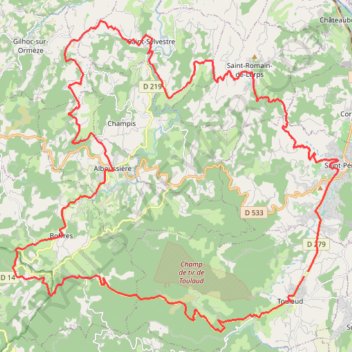 Itinéraire St Romains-St Sylvestre-Roussillon-Alboussiere-Bof-22513677, distance, dénivelé, altitude, carte, profil, trace GPS