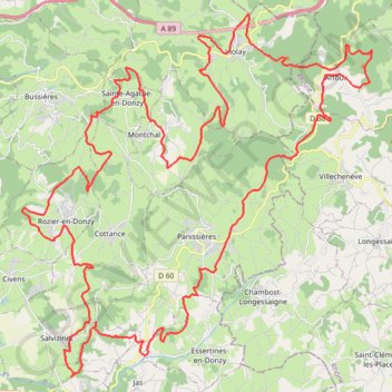 Itinéraire Rando de la Tour Matagrin - Montchal, distance, dénivelé, altitude, carte, profil, trace GPS