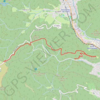 Itinéraire Marche Thann aller, distance, dénivelé, altitude, carte, profil, trace GPS