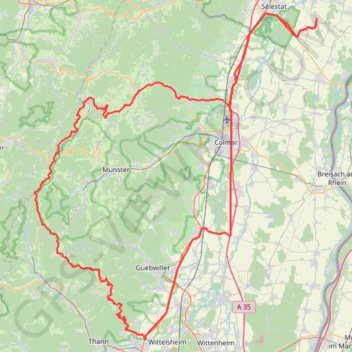 Itinéraire Route de Lapoutroie, D 48II, Route des Crêtes, Route des Crêtes, Route des Crêtes, D 83, distance, dénivelé, altitude, carte, profil, trace GPS