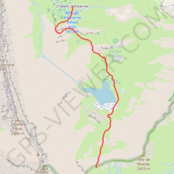 Itinéraire Du refuge Alfred Wills au Col d'Anterne, distance, dénivelé, altitude, carte, profil, trace GPS