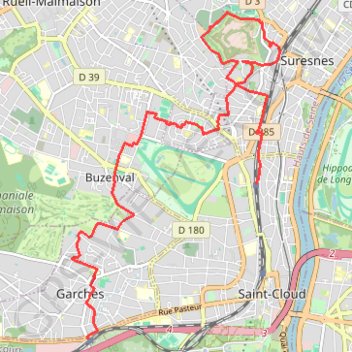 Itinéraire Le village de Buzenval, distance, dénivelé, altitude, carte, profil, trace GPS