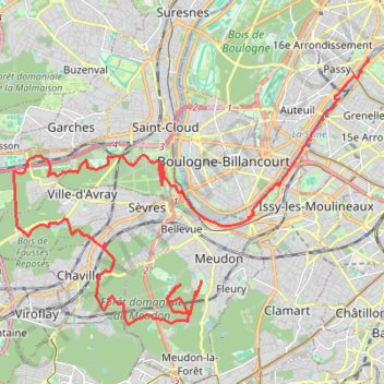 Itinéraire EcoTrail Paris 2023 Trail 30km, distance, dénivelé, altitude, carte, profil, trace GPS
