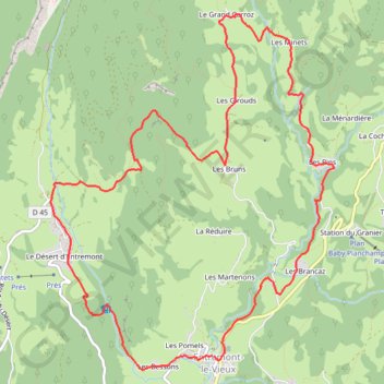 Itinéraire RANDO DANS LA CHARTREUSE, distance, dénivelé, altitude, carte, profil, trace GPS