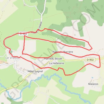 Itinéraire Le Vrétot (50260), distance, dénivelé, altitude, carte, profil, trace GPS