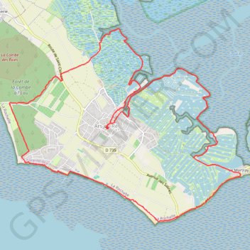 Itinéraire PR J1 Final - Ars, entre marais, plage et forêt - 16.8km, distance, dénivelé, altitude, carte, profil, trace GPS