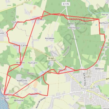 Itinéraire Route (84 waypoints), distance, dénivelé, altitude, carte, profil, trace GPS