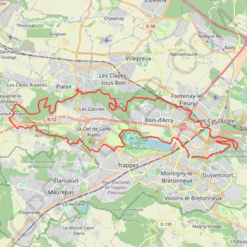 Itinéraire L'Homme Mort - forêt de Bois-d'Arcy, distance, dénivelé, altitude, carte, profil, trace GPS
