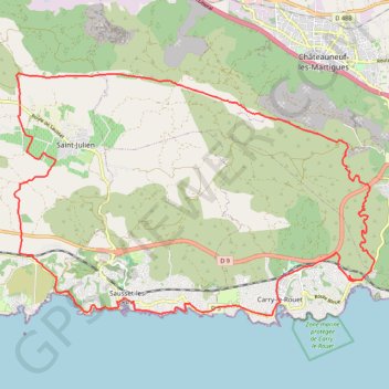 Itinéraire De Saint Julien les Martigues à Carry-Le-Rouet par Valtrède, distance, dénivelé, altitude, carte, profil, trace GPS