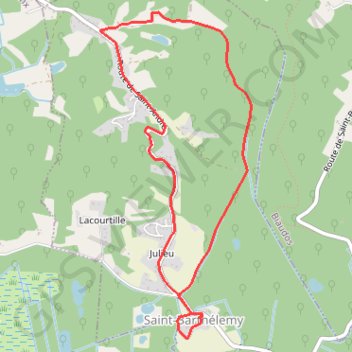 Itinéraire Coteaux et Barthes de Saint-Barthélemy, distance, dénivelé, altitude, carte, profil, trace GPS