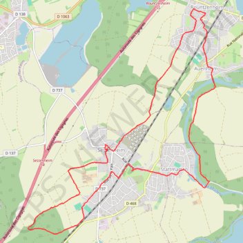 Itinéraire Le sentier Goethe à Sessenheim, distance, dénivelé, altitude, carte, profil, trace GPS