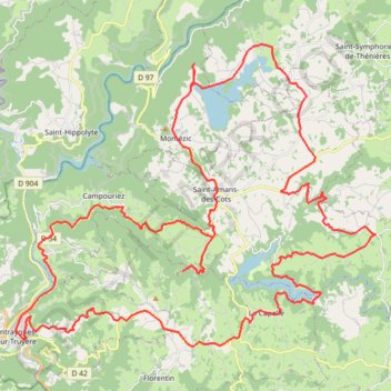 Itinéraire Des lacs de la Viadène à l'incontournable cascade du saut du chien - Entraygues-sur-Truyère, distance, dénivelé, altitude, carte, profil, trace GPS