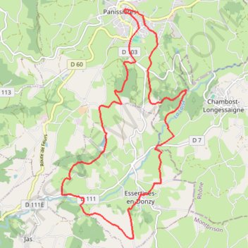 Itinéraire Montagnes du Matin - Essertines-en-Donzy, distance, dénivelé, altitude, carte, profil, trace GPS