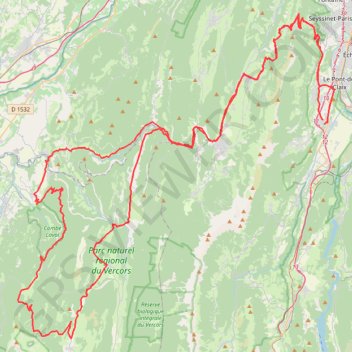 Itinéraire Tour du vercors par royans, distance, dénivelé, altitude, carte, profil, trace GPS