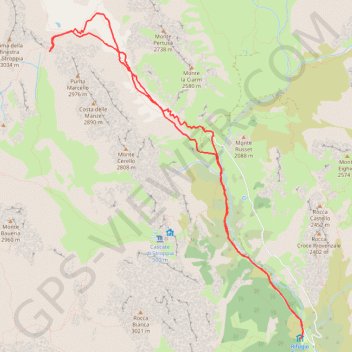 Itinéraire Colle del Infernetto, distance, dénivelé, altitude, carte, profil, trace GPS