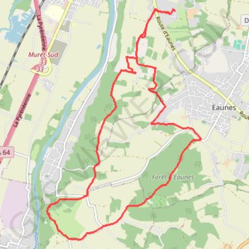 Itinéraire Boucle eaunes, distance, dénivelé, altitude, carte, profil, trace GPS