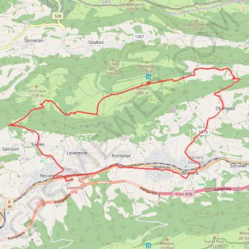Itinéraire Suisse, montée à la tour de Moron, distance, dénivelé, altitude, carte, profil, trace GPS