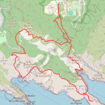 Itinéraire Morgiou & Sormiou, distance, dénivelé, altitude, carte, profil, trace GPS