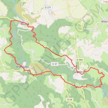 Itinéraire Les gorges de la Loire - Goudet, distance, dénivelé, altitude, carte, profil, trace GPS