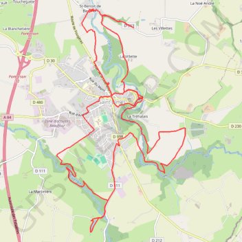 Itinéraire Saint-James, distance, dénivelé, altitude, carte, profil, trace GPS
