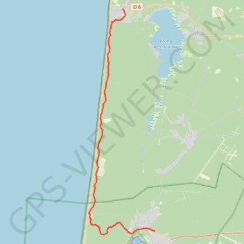 Itinéraire Lacanau-Océan / Lège-Cap-Ferret, distance, dénivelé, altitude, carte, profil, trace GPS