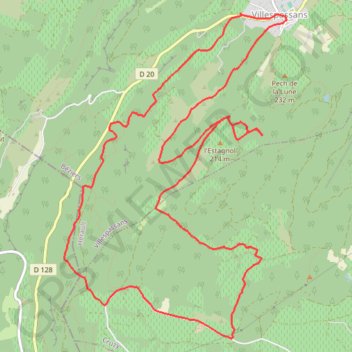 Itinéraire Villespassans, distance, dénivelé, altitude, carte, profil, trace GPS
