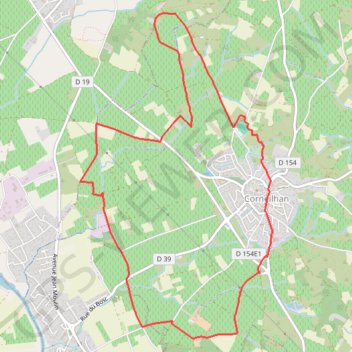 Itinéraire Corneilhan1 on GPSies.com, distance, dénivelé, altitude, carte, profil, trace GPS