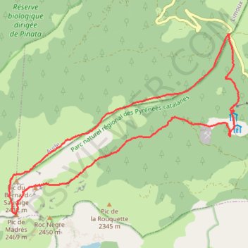 Itinéraire Madrès par le Col de Jau, distance, dénivelé, altitude, carte, profil, trace GPS