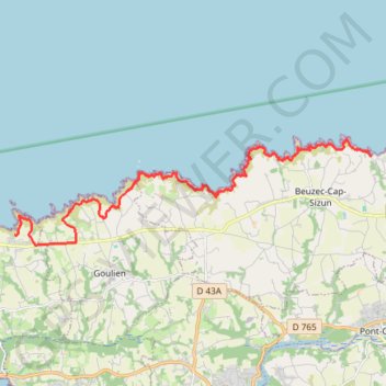 Itinéraire Tour du Cap Sizun - Étape 2, distance, dénivelé, altitude, carte, profil, trace GPS