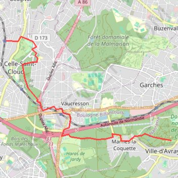 Itinéraire Depuis la celle Saint cloud, distance, dénivelé, altitude, carte, profil, trace GPS