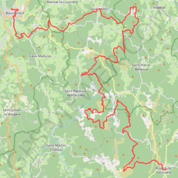 Itinéraire Grande Traversée du Limousin, distance, dénivelé, altitude, carte, profil, trace GPS