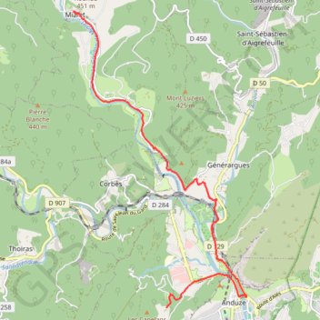 Itinéraire Brouter_shortest_0, distance, dénivelé, altitude, carte, profil, trace GPS