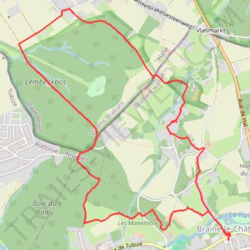 Itinéraire Braine-le-Château, distance, dénivelé, altitude, carte, profil, trace GPS
