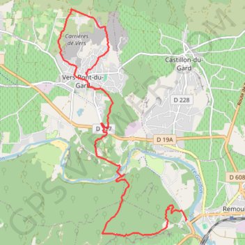 Itinéraire Le Pont du Gard, distance, dénivelé, altitude, carte, profil, trace GPS