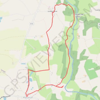 Itinéraire Gartempe, Plaisance, distance, dénivelé, altitude, carte, profil, trace GPS