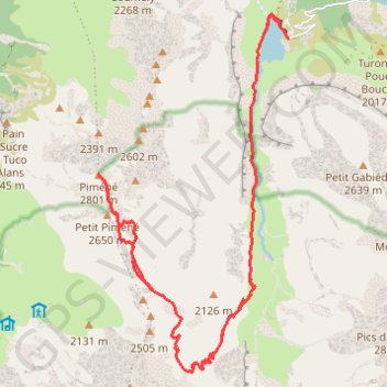 Itinéraire Le Pimené par la vallée d'Estaubé - Gèbre, distance, dénivelé, altitude, carte, profil, trace GPS