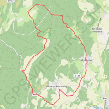 Itinéraire Monts de Gy - Circuit de Vauvenise, distance, dénivelé, altitude, carte, profil, trace GPS