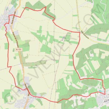 Itinéraire Les cerisaies de Vallan - Gy-l'Evèque, distance, dénivelé, altitude, carte, profil, trace GPS