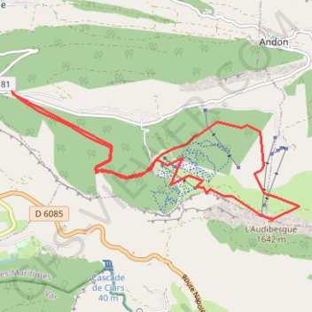 Itinéraire Les raquettes à l'audiberghe, distance, dénivelé, altitude, carte, profil, trace GPS