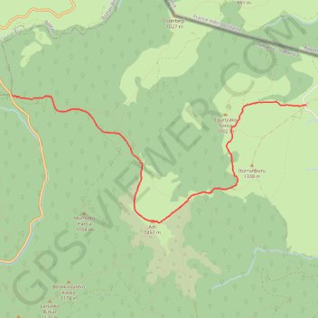 Itinéraire En traversée d'Azkatarri à Urkiaga, distance, dénivelé, altitude, carte, profil, trace GPS