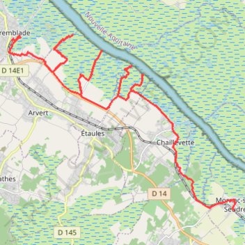 Itinéraire De la Tremblade à Mornac-sur-Seudre, distance, dénivelé, altitude, carte, profil, trace GPS
