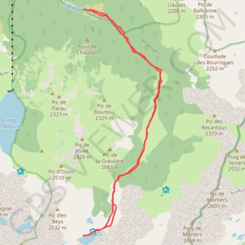 Itinéraire Étang et refuge d'En Beys, distance, dénivelé, altitude, carte, profil, trace GPS