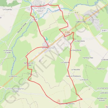 Itinéraire Virandeville (50690), distance, dénivelé, altitude, carte, profil, trace GPS