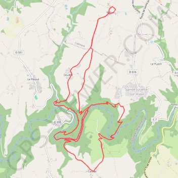 Itinéraire Les Sentiers du Viaur, distance, dénivelé, altitude, carte, profil, trace GPS