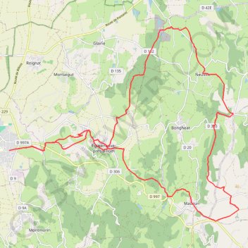 Itinéraire VTT en Toscane d'Auvergne : Autour de Bongheat, distance, dénivelé, altitude, carte, profil, trace GPS