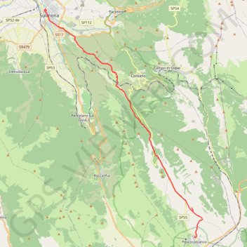 Itinéraire De Pescocostanzo à Sulmona, distance, dénivelé, altitude, carte, profil, trace GPS